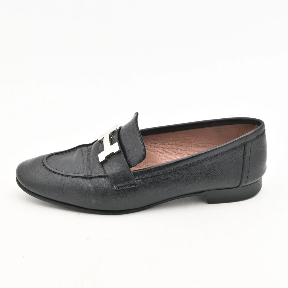 Hermes Moccasins Paris Black Leather #340619H66B